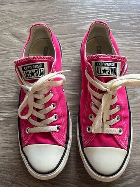 Converse Low Top Sneakers in Hot Pink with White Accents